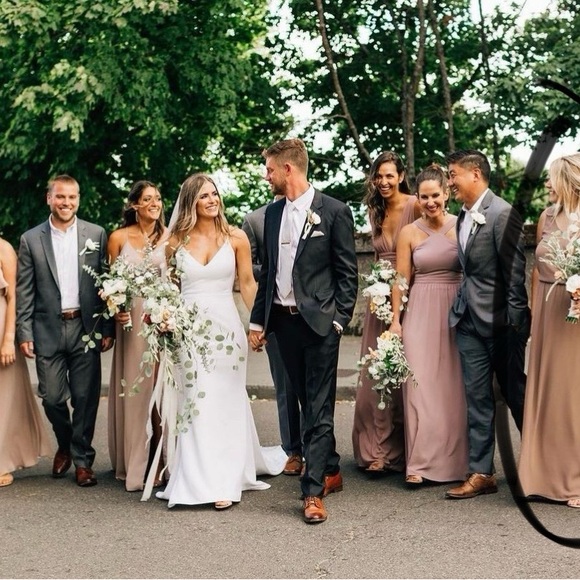 Show me your Mumu Kendall chiffon maxi dress in dune - Picture 8 of 8